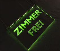 LED illuminating sign - promotional signWerbeschild ZIMMER FREI