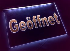 LED illuminating sign - promotional signWerbeschild GE�FFNET