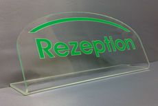Infoschild RECEPTION as a stand