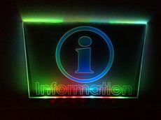 LED illuminated sign INFO