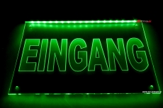 LED Gravur Leuchtschild - Werbeschild Eingang