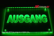 LED illuminating sign - promotional sign Ausgang
