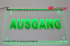 LED illuminating sign - promotional sign Ausgang