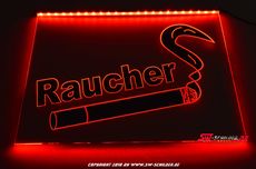 LED illuminating sign -  Raucher / smoking