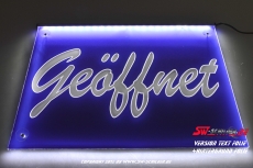 LED illuminating sign - promotional sign GEFFNET EDEL