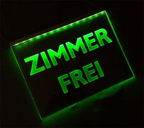 LED illuminating sign - promotional sign ZIMMER FREI