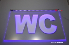 LED Gravur Leuchtschild - Werbeschild WC