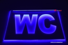 LED Gravur Leuchtschild - Werbeschild WC