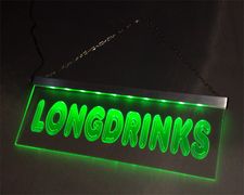 LED illuminating sign - promotional sign LONGDRINKS
