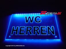 LED Gravur Leuchtschild WC HERREN