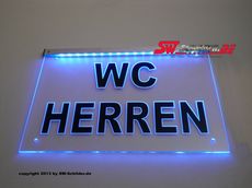 LED Gravur Leuchtschild WC HERREN