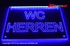 LED Gravur Leuchtschild WC HERREN
