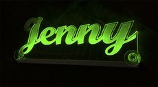 LED Namensschild JENNY graviert mit indirekter Beleuchtung
