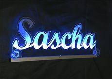 LED nameplate SASCHA engraved with indirect lighting