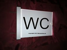 LED Beleuchtetes Schild WC Gravur/Folie beidseitig Lesbar