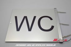 LED Beleuchtetes Schild WC Gravur/Folie beidseitig Lesbar