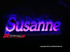 LED nameplate Susanne engraved with indirect lighting