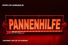 LED Einsatzschild PANNENHILFE graviert mit indirekter LED Beleuchtung