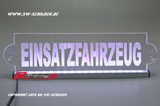 LED riot shield EINSATZFAHRZEUG engraved with indirect LED lighting