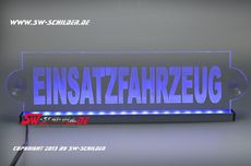 LED riot shield EINSATZFAHRZEUG engraved with indirect LED lighting