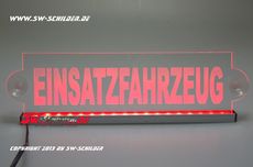 LED riot shield EINSATZFAHRZEUG engraved with indirect LED lighting
