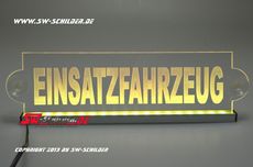 LED riot shield EINSATZFAHRZEUG engraved with indirect LED lighting