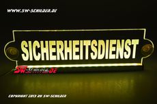 LED Einsatzschild SICHERHEIT graviert indirekter LED Beleuchtung