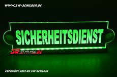 LED Einsatzschild SICHERHEIT graviert indirekter LED Beleuchtung