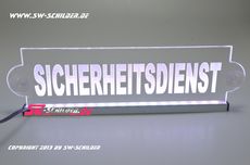 LED Einsatzschild SICHERHEIT graviert indirekter LED Beleuchtung