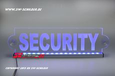 LED riot shield SECURITY engraved with indirect LED lighting