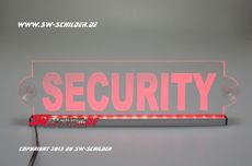 LED riot shield SECURITY engraved with indirect LED lighting