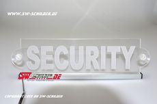 LED riot shield SECURITY engraved with indirect LED lighting