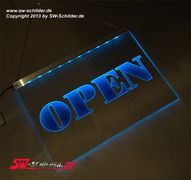 LED Gravur Leuchtschild OPEN Classic-Version