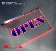 LED Gravur Leuchtschild OPEN Classic-Version
