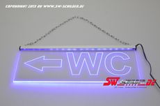 LED Beleuchtetes Schild WC Gravur (kontur od. vollflchig) Pfeil Links