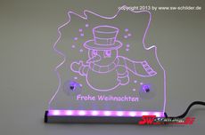 LED Christmas Window Decoration Snowman plate engraved indirect LED lighting