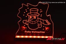 LED Christmas Window Decoration Snowman plate engraved indirect LED lighting