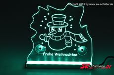 LED Christmas Window Decoration Snowman plate engraved indirect LED lighting