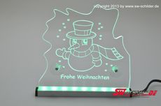 LED Christmas Window Decoration Snowman plate engraved indirect LED lighting