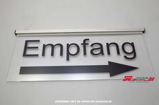 LED lighting sign reception desk + foil + arrow right