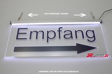 LED lighting sign reception desk + foil + arrow right