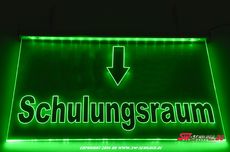 LED lighting sign TRAINING ROOM + foil + arrow down