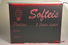 LED Sign Softeis engraving individually designable with neon pen Smoke version
