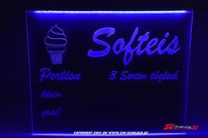 LED Sign Softeis engraving individually designable with neon pen Smoke version