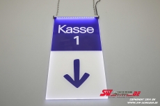 LED lighting sign Kasse 1 engraving + foile + arrow