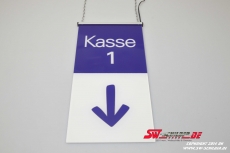 LED lighting sign Kasse 1 engraving + foile + arrow