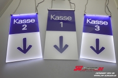 LED lighting sign Kasse 1/2/3 SET engraving + foile + arrow down