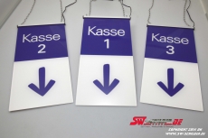 LED lighting sign Kasse 1/2/3 SET engraving + foile + arrow down