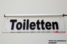 LED Beleuchtetes Schild Toiletten graviertes Hinweisschild