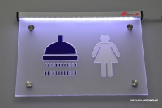 LED Gravur Hinweisschild Dusche Damen mit indirekter LED Beleuchtung
